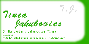 timea jakubovics business card
