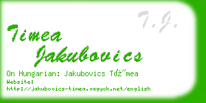 timea jakubovics business card